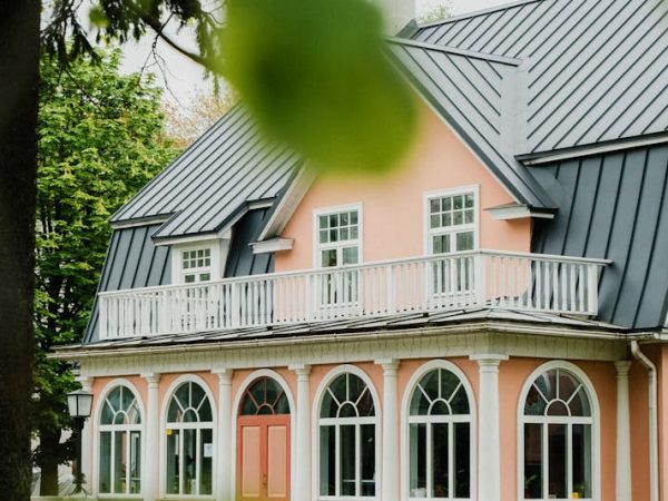 a house with metal roof